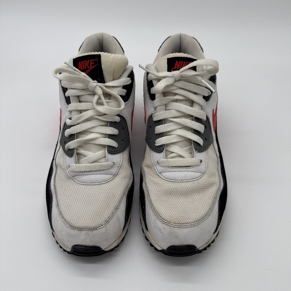 Nike Air Max 90 White Black Red Grey Men's Sneakers Size 12